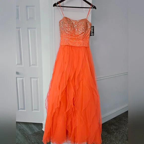 strapless open back dress ALLIRA TUCK MAXI DRESS - BURNT ORANGE main image 0
